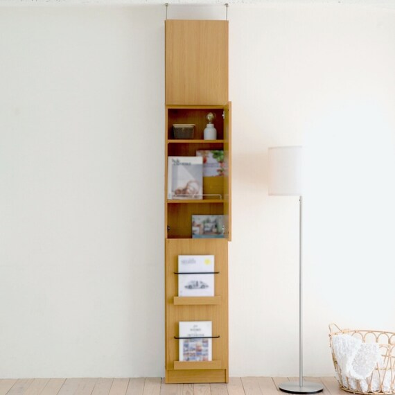 表紙を見せて収納できる本棚 [浅型タイプ] (幅42cm ハイタイプ 扉付き 