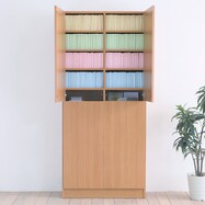 1cm間隔で棚板調整ができるラック [深型タイプ]  (ロータイプ 扉付)