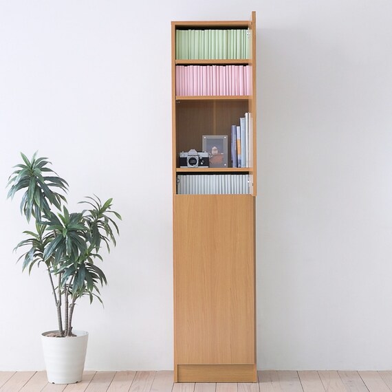 1cm間隔で棚板調整ができるラック [深型タイプ] (幅42 LBR 扉付 