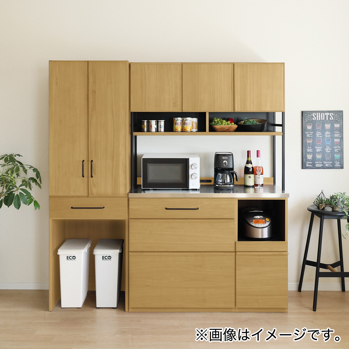キッチンボード(IM301HQ 120MG LBR) <N>(幅120cm ５Ｙ）ライトブラウン): 食器棚・キッチンカウンター |  家具・インテリア通販サイトのシマホネット【島忠・ホームズ公式】