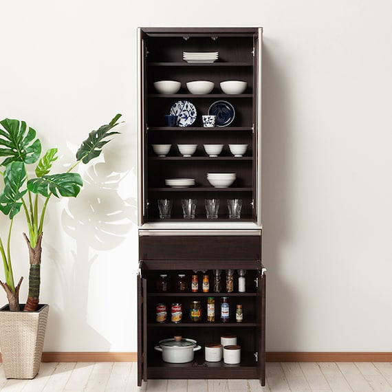 食器棚 (アルミナ2 70DBDBR) 3枚目画像