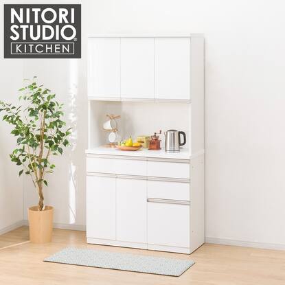 R535 NITORI ニトリ LIGARE リガーレ キッチンボード 食器棚 ホワイト 
