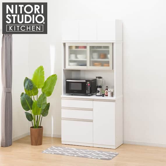 キッチンボード(上置き付き リガーレ100KBロータイプ WH) 1枚目画像