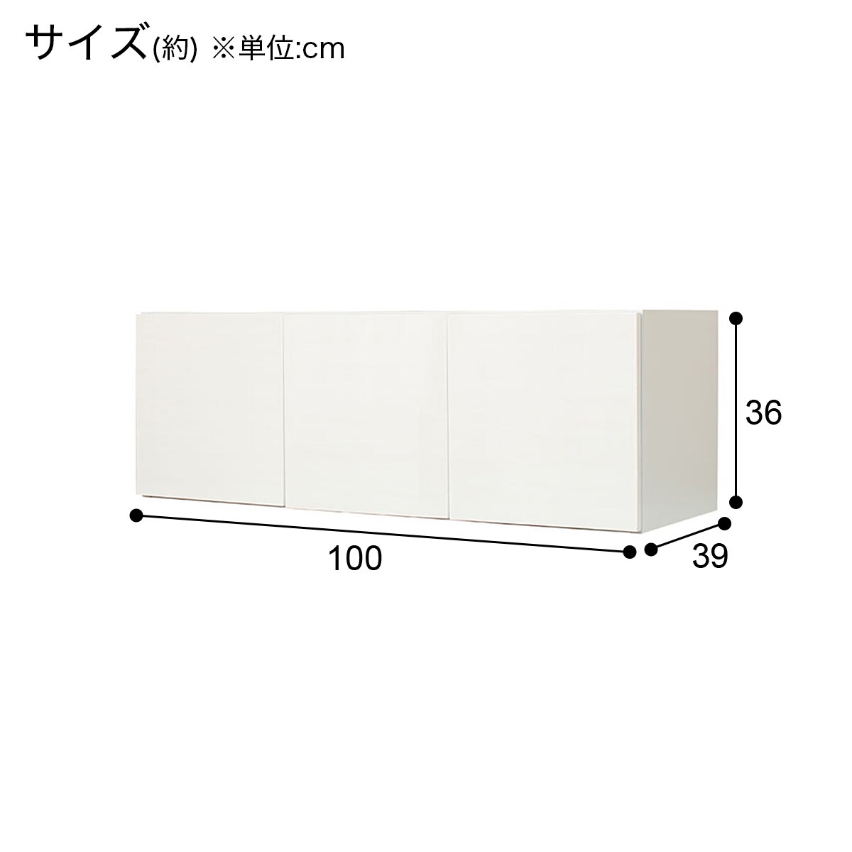 キッチンボード(上置き付き リガーレ100KBロータイプ WH
