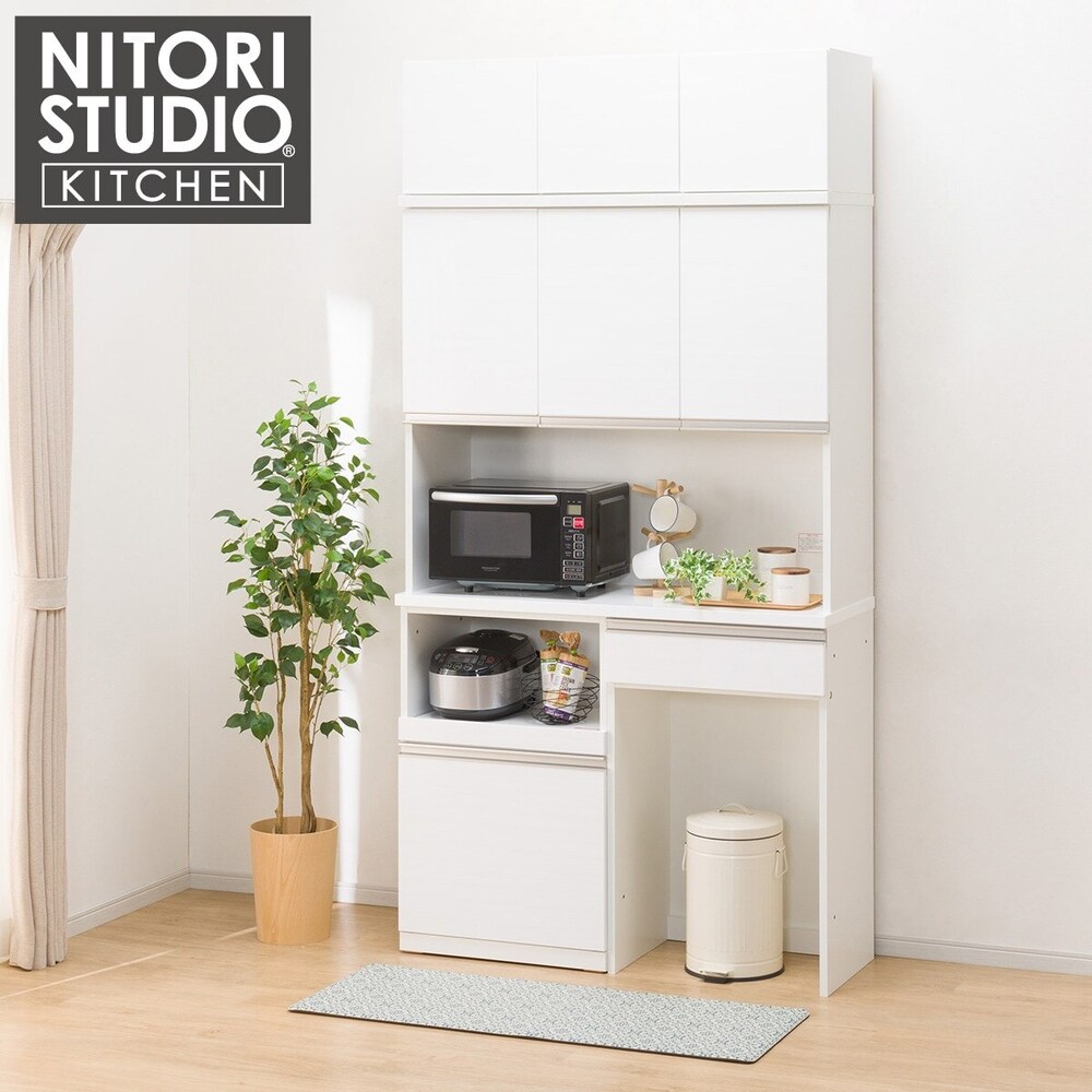 NITORI ニトリ ゾロ 120 KB キッチンボード 3枚扉 レンジボード 食器棚 