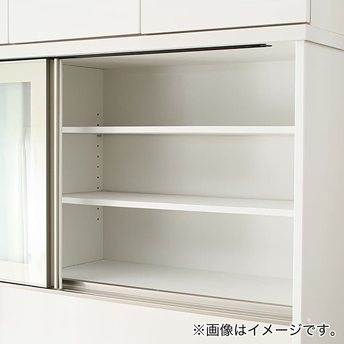 【福岡市　市内近郊限定】ニトリ 食器棚 ホワイト ガラス扉 配送設置無料♬ ガラス戸オープン・扉タイプ(リガーレ120KB WH/リガーレ60KB WH