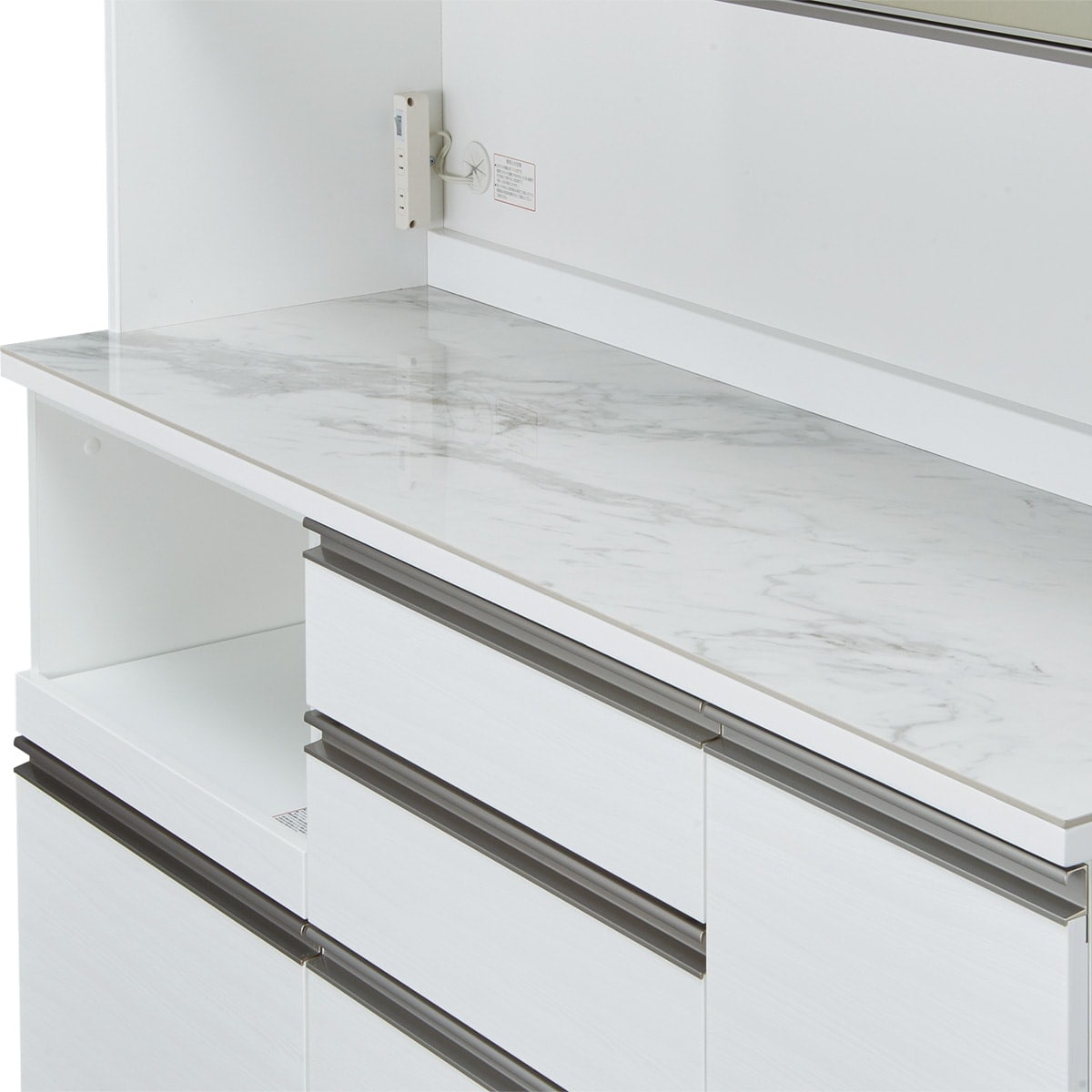 キッチンボード(上置き付きセラミック天板リガーレ160KB WH