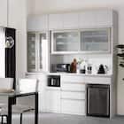 ガラス戸オープン・キャビネットタイプ(上置き付き リガーレ160KB WH/上置き付き リガーレ60DB WH) 1枚目画像