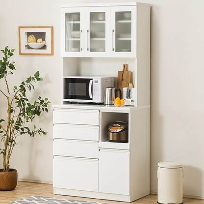 キッチンボード(レジューム 90TG-H WH/90QH-R WH)通販 | ニトリネット  