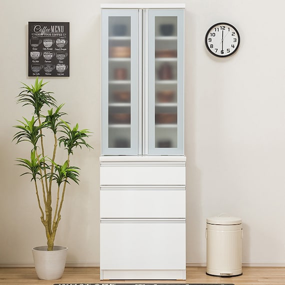 食器棚(レジューム 60AG-H WH/60SL WH) 2枚目画像