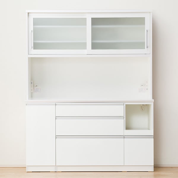 ニトリ RESUME キッチンボード 食器棚 ホワイト キッチンボード(レジューム 150TG-S WH/150SL-R WH) | ニトリ