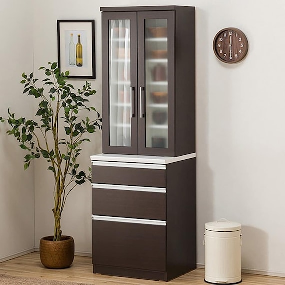 食器棚(レジューム 60TG-H DBR/60SL DBR) 1枚目画像