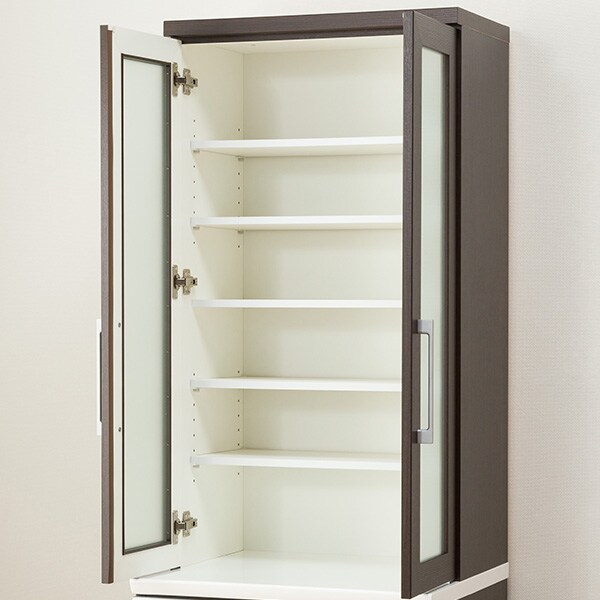 ■！先着順！■新品■食器棚■■ 食器棚(レジューム 60TG-H DBR/60QL DBR) | ニトリネット【公式