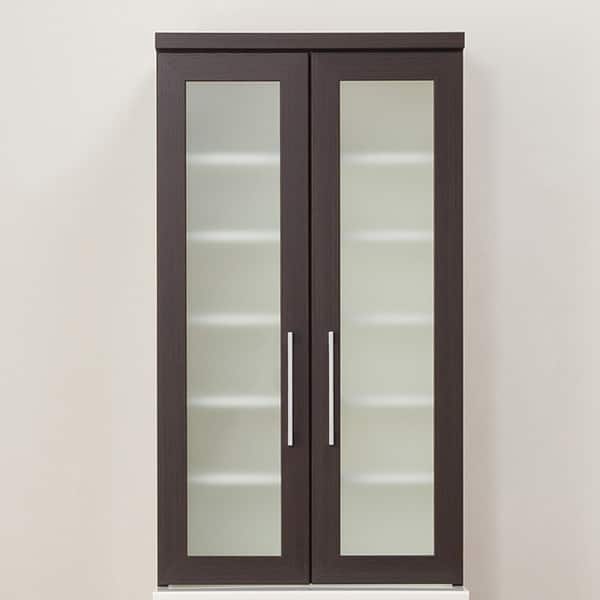 ひ*り様 【美品】 ニトリ 食器棚 60cm ダークブラウン レジューム 食器棚(レジューム 60TG-H DBR/60QH DBR) | ニトリネット【公式】 家具