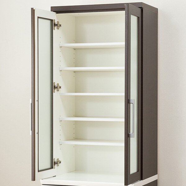 食器棚(レジューム 60TG-H DBR/60QL DBR) | ニトリネット【公式】 家具