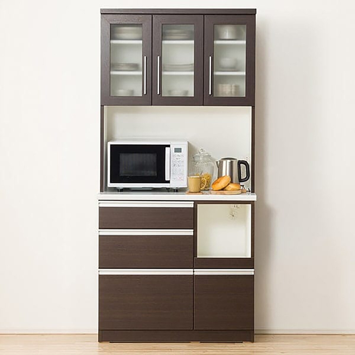 ニトリ　キッチンボード　 レジューム90TG-H キッチンボード(レジューム 90TG-H WH/90TH-R WH) | ニトリ