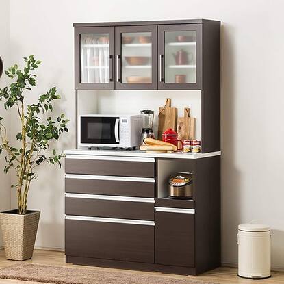 キッチンボード( レジューム120-2TG-H DBR/120-2QH-R DBR）通販  