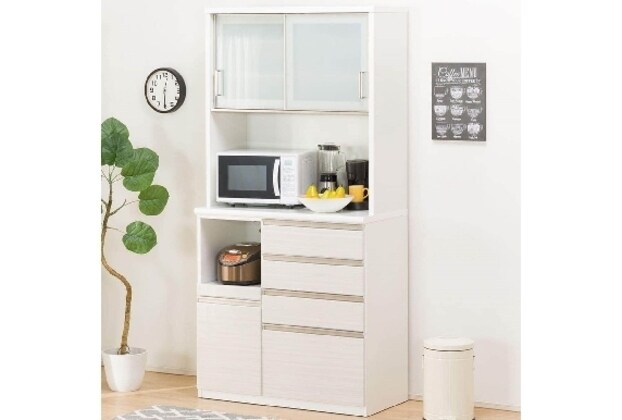 ニトリ　キッチンボード　食器棚　Nポスティア100KB キッチンボード(Nポスティア100KB WH)