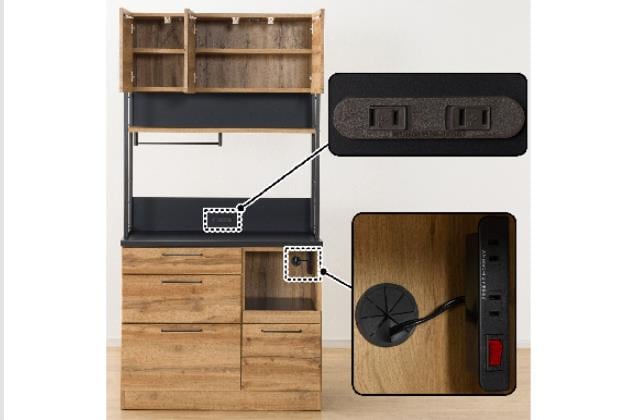 【もてぃ】ニトリ　食器棚　キッチンボード(IM301 100OP LBR) キッチンボード(IM301 100OP LBR) | ニトリネット【公式】 家具