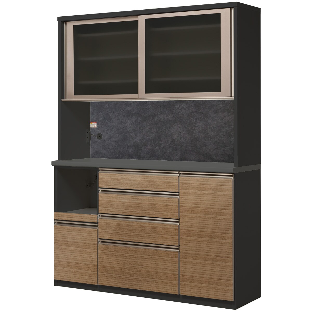 E477★ ソフトクローズ ニトリ キッチンボード　ラピス　幅140 ブラック ニトリ 幅120cm キッチンボード(ラピス2 120 クローチェ) レンジボード