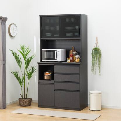 ET1325番 ⭐️定価約10万 ニトリ NITORI 食器棚 高級 ブラック 熱  