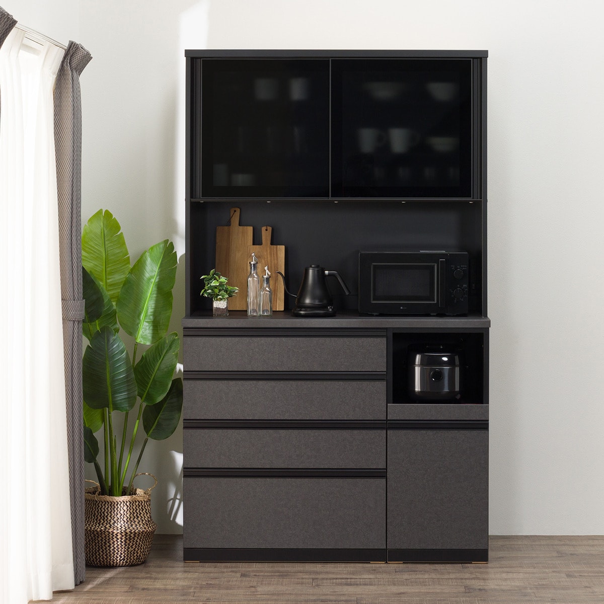 キッチンボード(リガーレ50GH-120KB BK+H50-80C GYBK+H50-40J GYBK