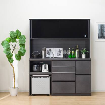 キッチンボード+ダストワゴンセット(BKチェルシー KB160DKS BS BS  