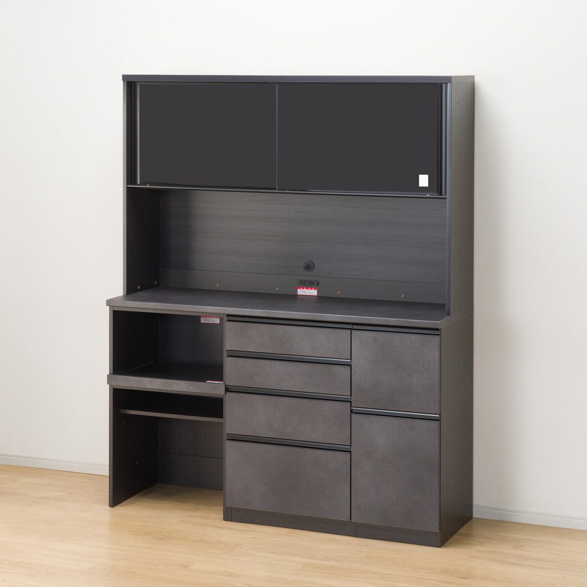 幅180cm キッチンボード+ダストワゴンセット(BKチェルシー KB180DU BS BS/ダストワゴンDB-47W) レンジボード キッチン収納  レンジラック 食器棚 ニトリ : 4760330-4717231 : ニトリ Yahoo!店 - 通販 - Yahoo!ショッピング