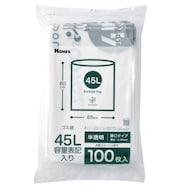 【島忠ホームズ商品】ゴミ袋(容量入り45L 半透明 厚さ0.03mm 炭酸カルシウム入り TC4530)