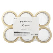 【島忠ホームズ商品】透明OPPテープ(48mmx50m 6巻パック)
