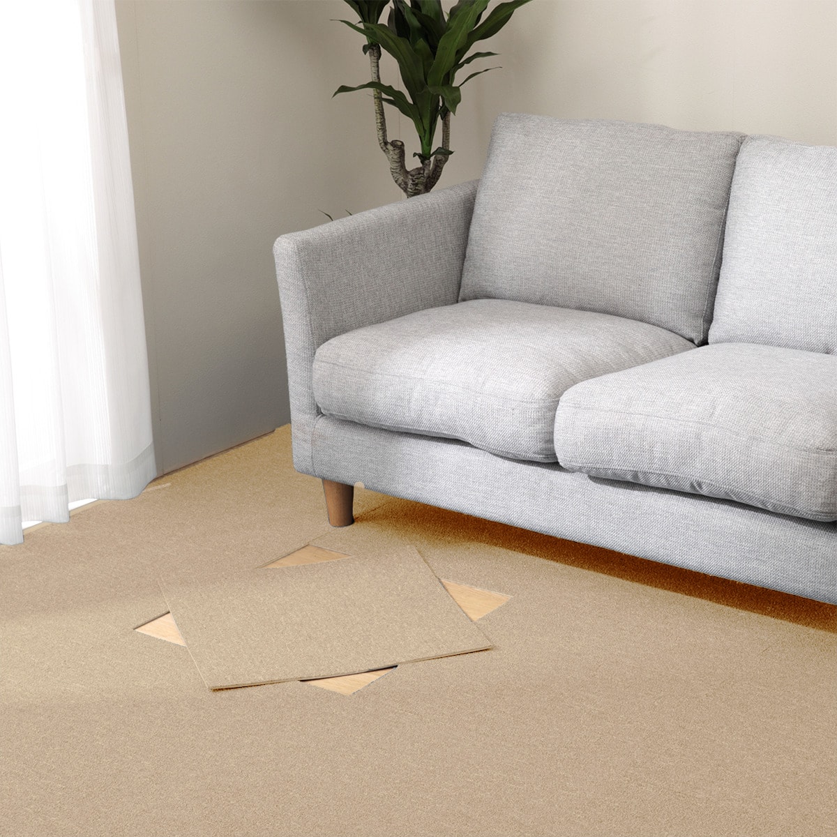 タイルカーペット 50×50cm 16枚入(S68L ブラウン)【島忠ホームズ商品