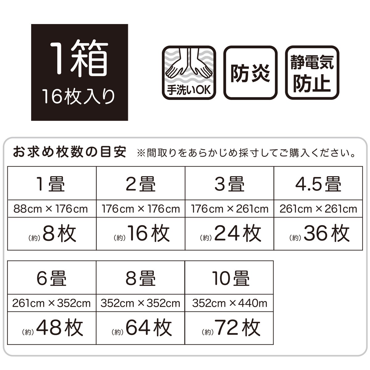 タイルカーペット 50×50cm 16枚入(S68L ブラウン)【島忠ホームズ商品