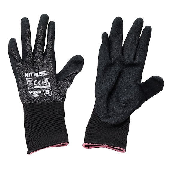 ニトリルゴム背抜き手袋 (NTWG-ブラック S3双)【島忠ホームズ商品】 3枚目画像