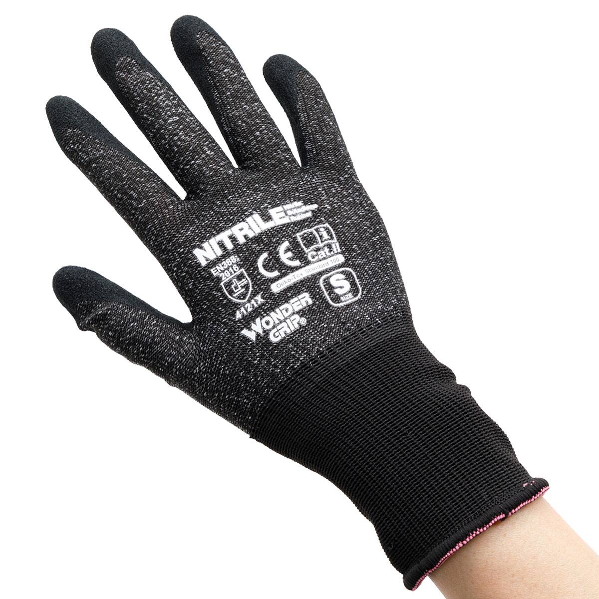 ニトリルゴム背抜き手袋 (NTWG－ブラック S3双)【島忠ホームズ商品
