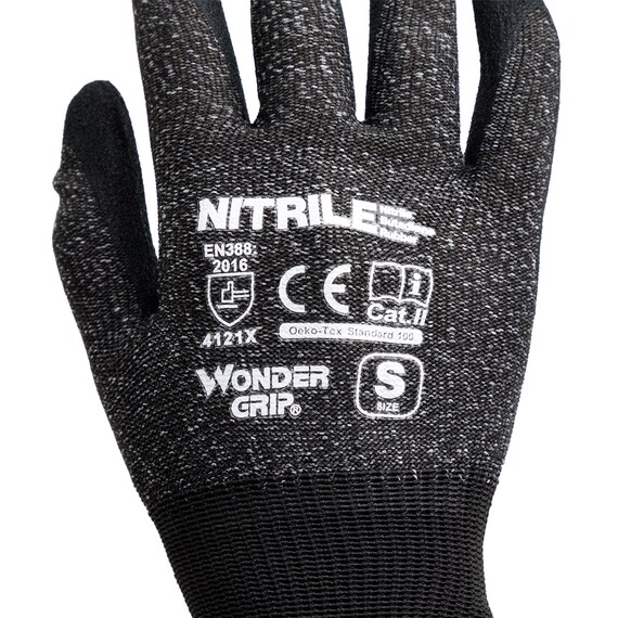 ニトリルゴム背抜き手袋 (NTWG－ブラック S3双)【島忠ホームズ商品】 7枚目画像