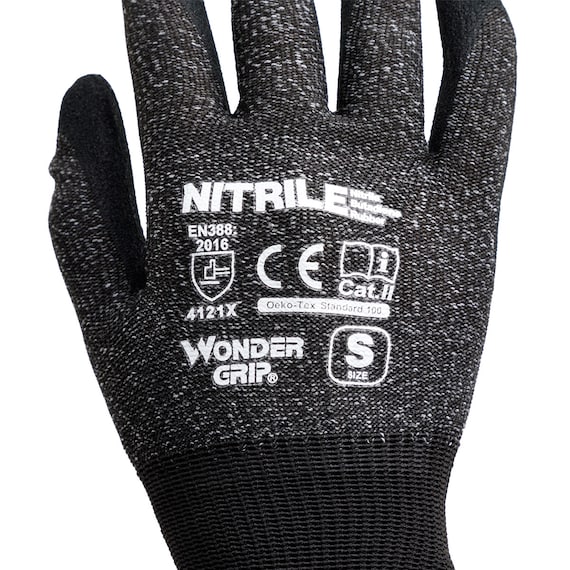 ニトリルゴム背抜き手袋 (NTWG-ブラック S3双)【島忠ホームズ商品】 7枚目画像