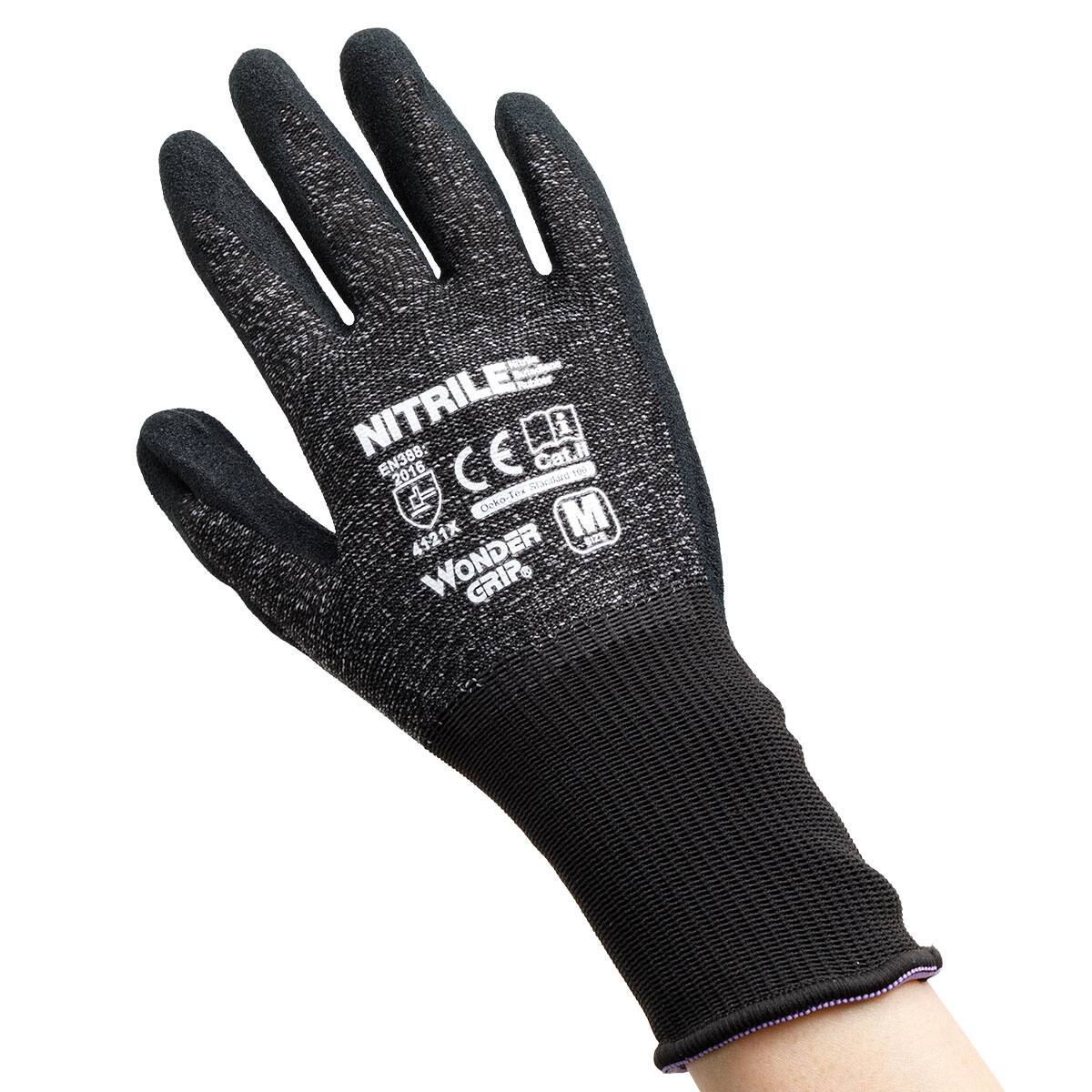 ニトリルゴム背抜き手袋 (NTWG－ブラック M3双)【島忠ホームズ商品