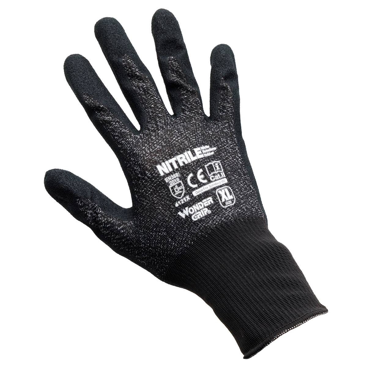ニトリルゴム背抜き手袋 (NTWG－ブラック XL3双)【島忠ホームズ商品