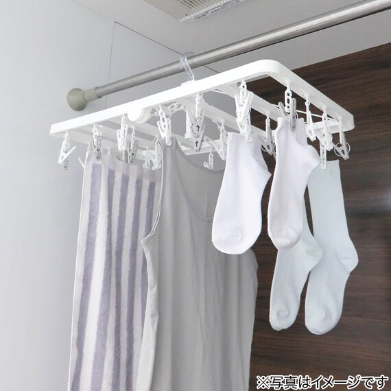マンション対応 浴室乾燥機対応角ハンガー(32ピンチ) 2枚目画像