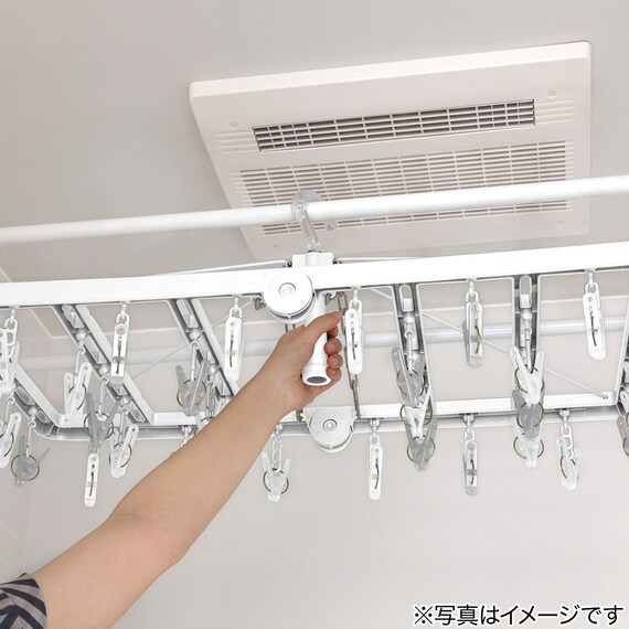 マンション対応 浴室乾燥機対応角ハンガー(32ピンチ) 4枚目画像