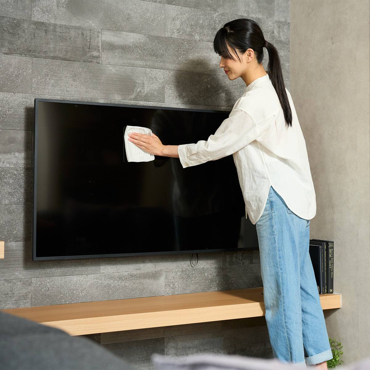 静電気を除去しホコリがつきにくくなる マイクロファイバークロス
