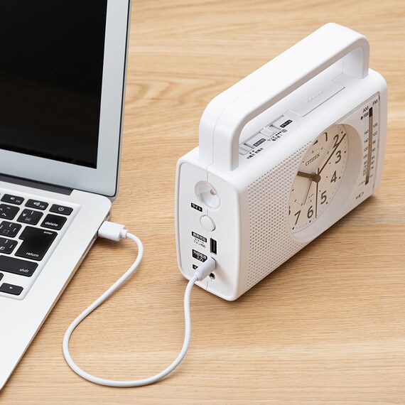 USB給電できる 防災クロック(4R Q002-003) 3枚目画像