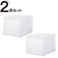 収納ケース フィッツケース 奥行40cm(幅35×高さ30cm FC40-3530 クリア)2点セット