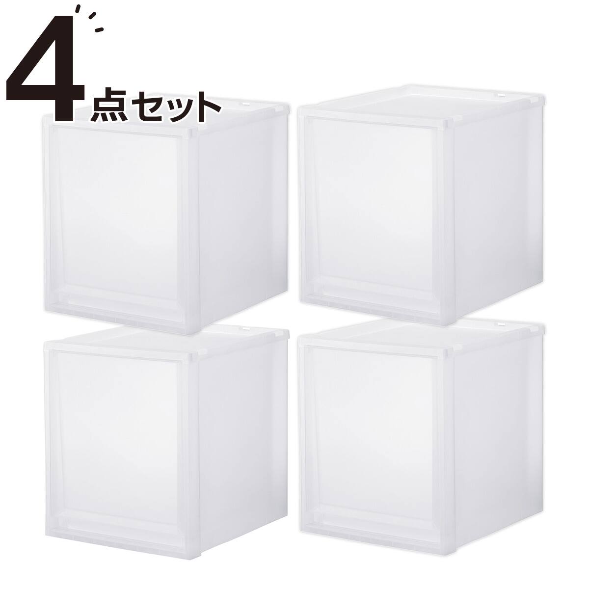ナイトアイボーテ4箱セット 収納ケース フィッツケース 奥行40cm(幅35×高さ40cm FC40-3540 クリア