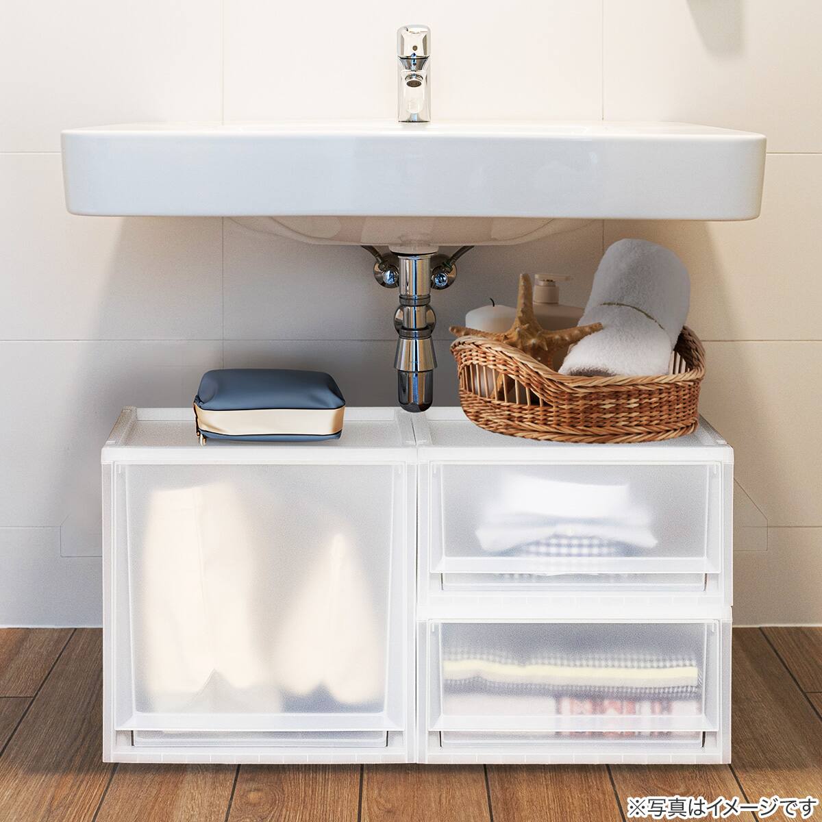 収納ケース フィッツケース 奥行40cm(幅40×高さ30cm FC40-4030 クリア