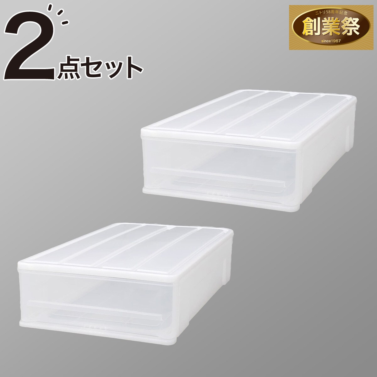 押入れケース セレスFD ワイド浅型(S/高さ18cm) 2個セット | ニトリ