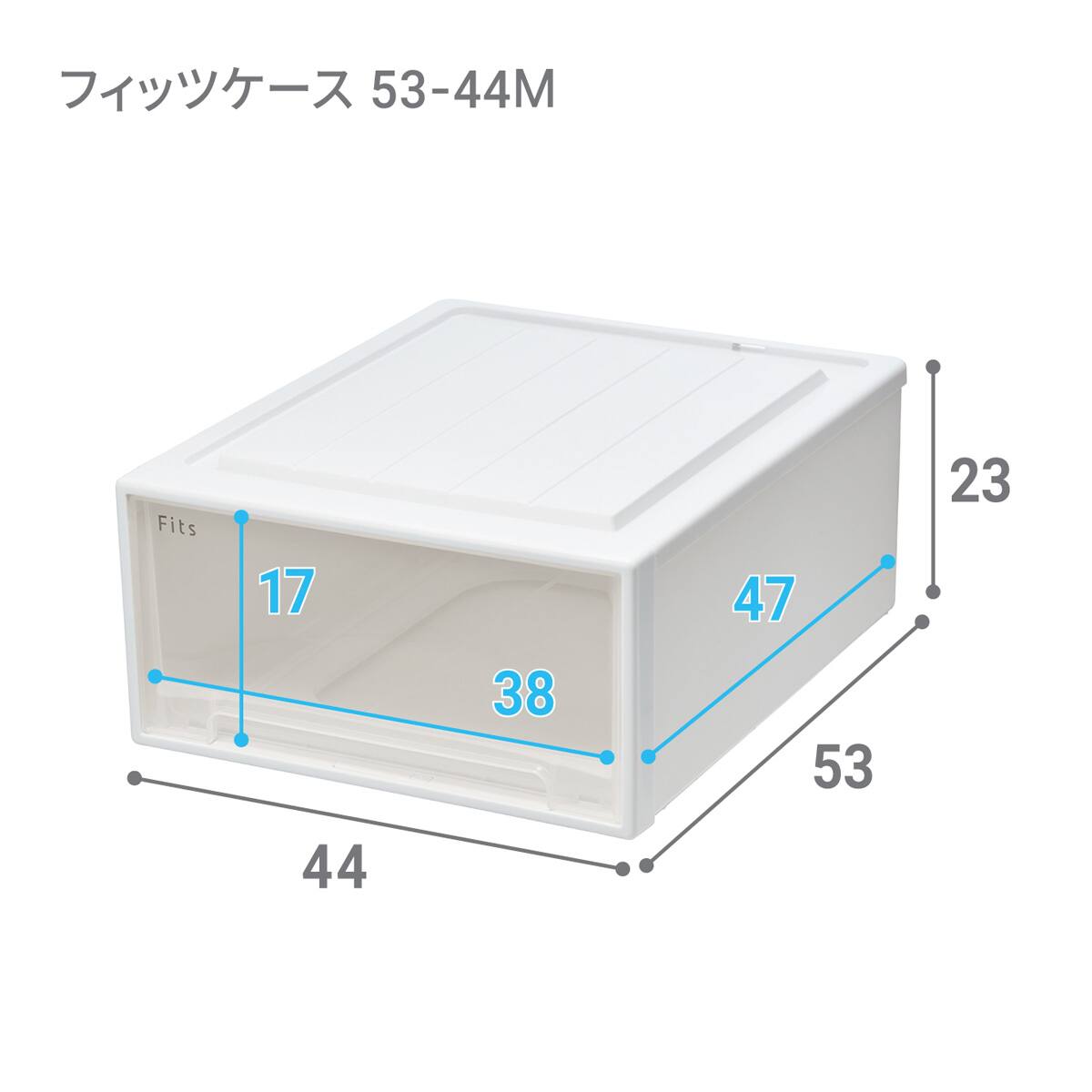 奥行53cm】クローゼット用フィッツケース2個組(幅44×高さ23cm