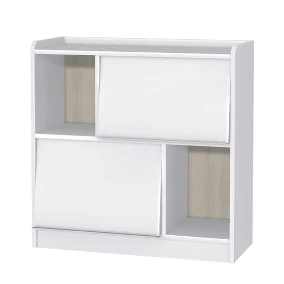 ディスプレイできるフラップ扉書棚 (WW) 1枚目画像