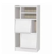 ディスプレイできるフラップ扉書棚