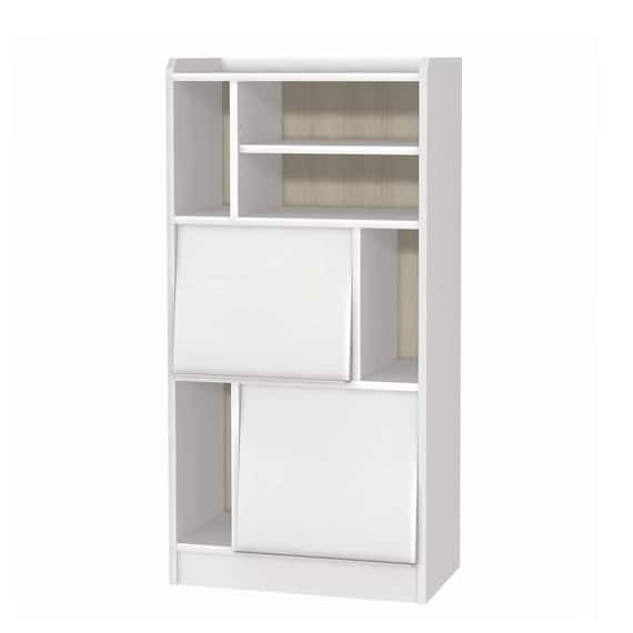 ディスプレイできるフラップ扉書棚 (WW) 1枚目画像